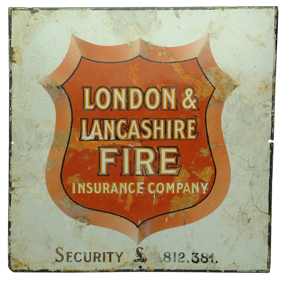 London Lancashire Fire Insurance Company Enamel Sign
