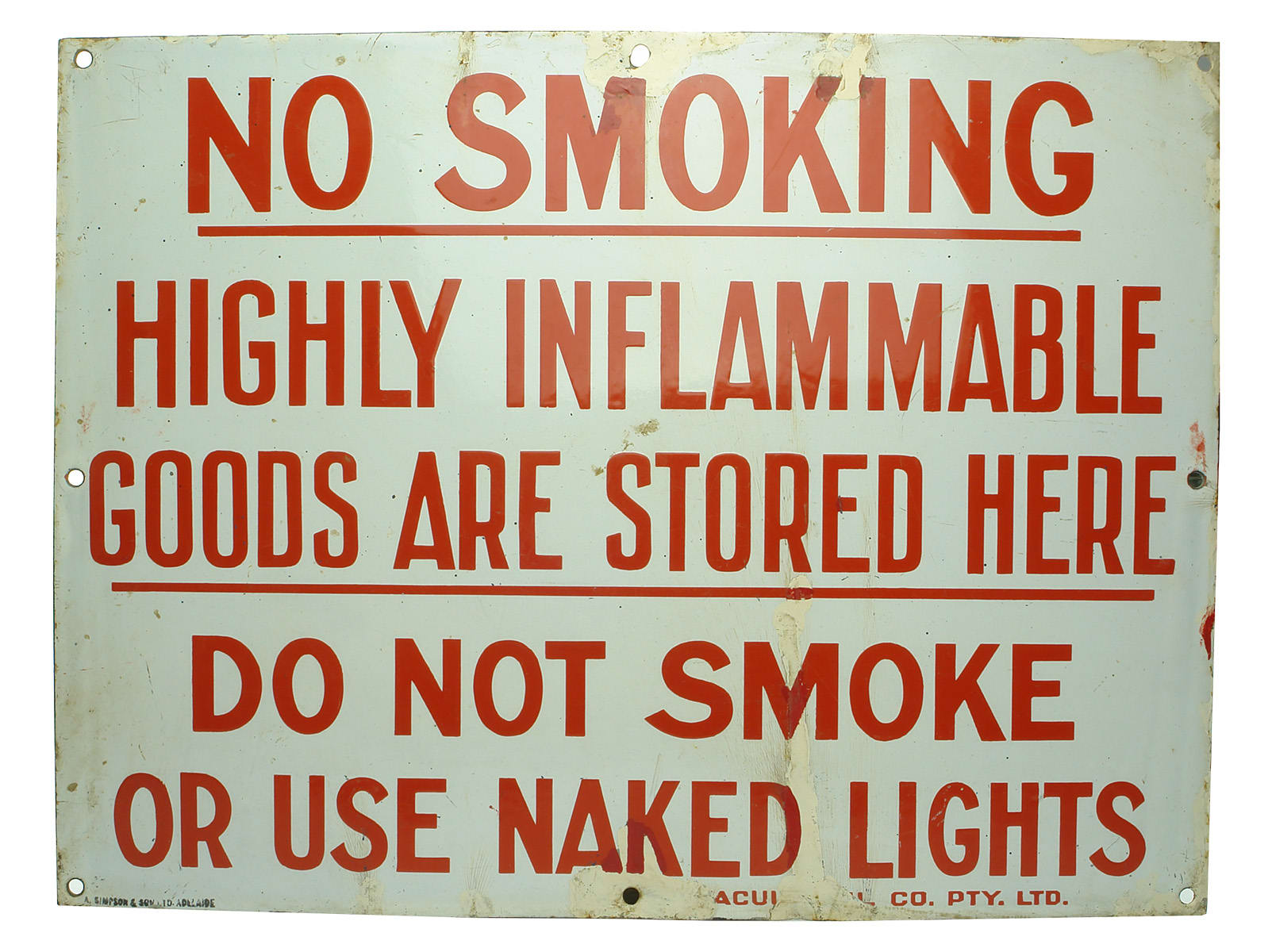 No Smoking Enamel Sign