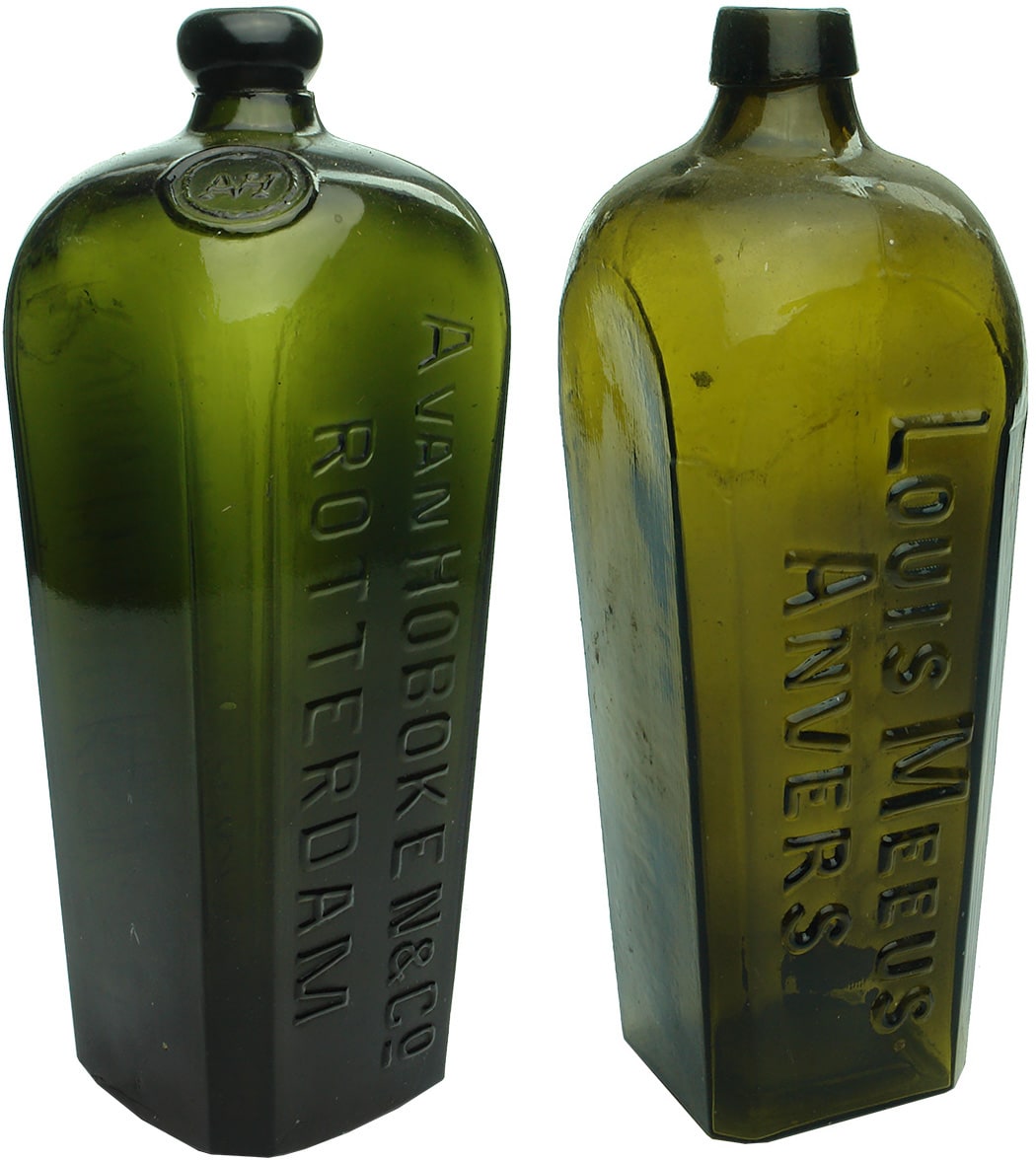 Antique Dutch Case Gin Bottles