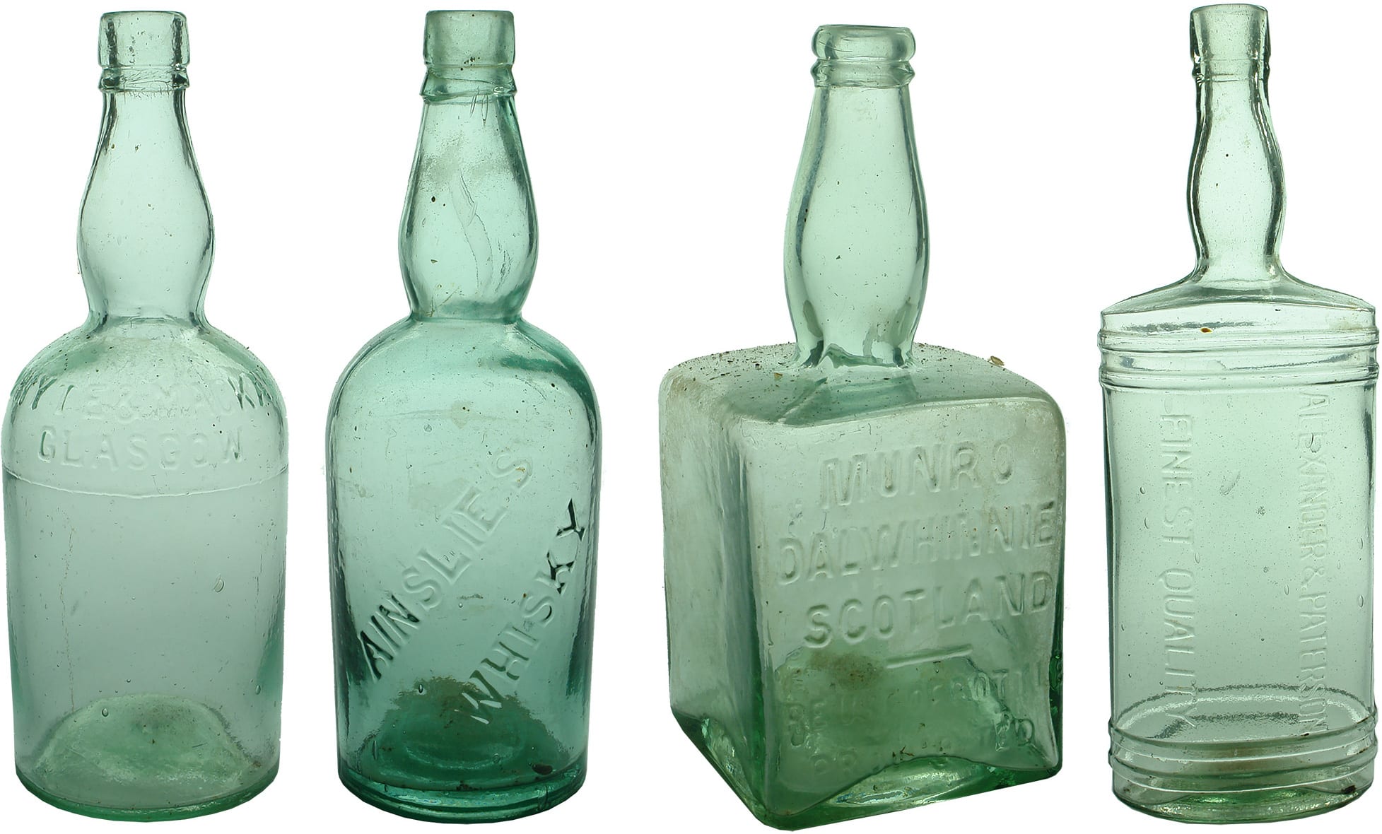 Antique Whisky Glass Bottles