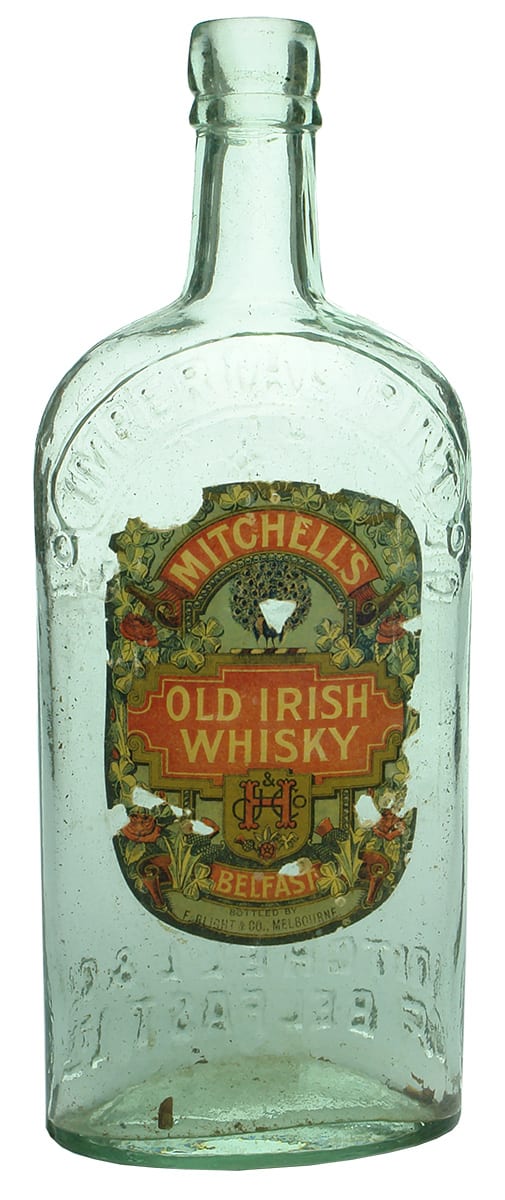 Mitchell Belfast Blight Melbourne Irish Whiskey Bottle