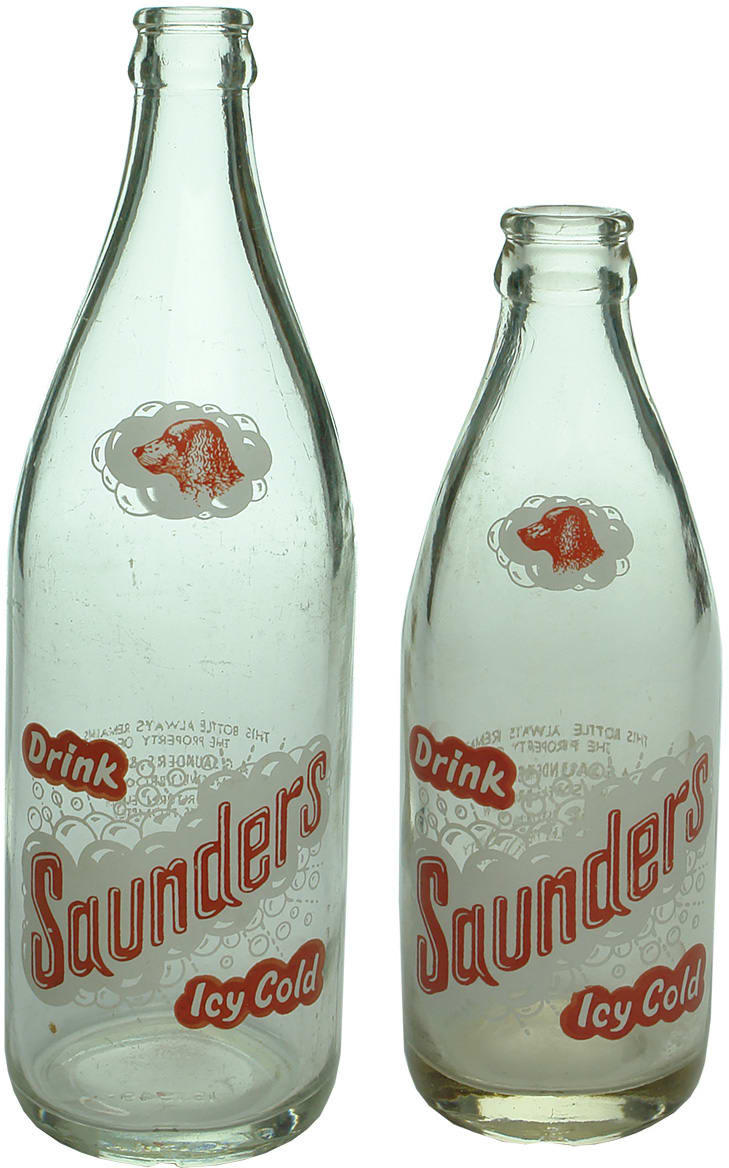 Saunders Muswellbrook Ceramic Label Soft Drink Bottles