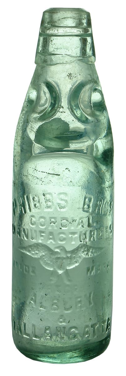 Phibbs Bros Eagle Albury Tallangatta Antique Codd Bottle