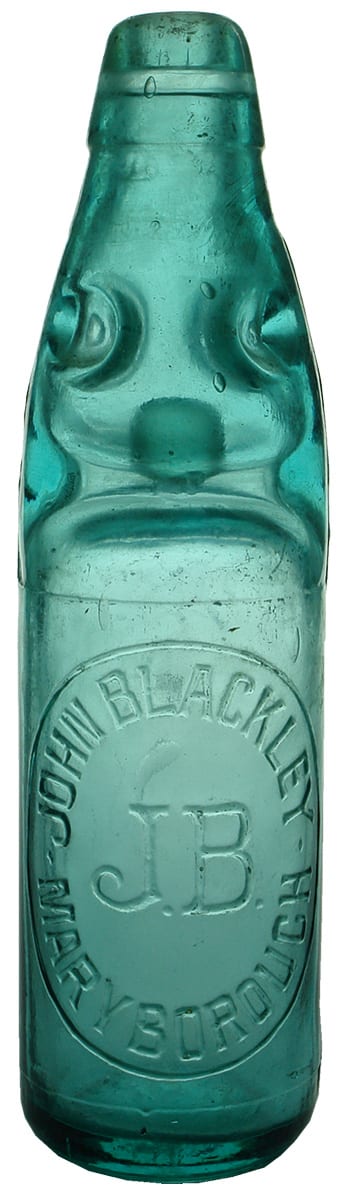 John Blackley Maryborough Vintage Codd Marble Bottle