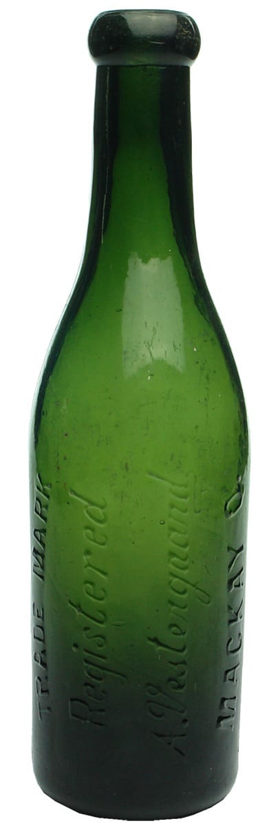Vestergaard Mackay Green Glass Blob Top Bottle