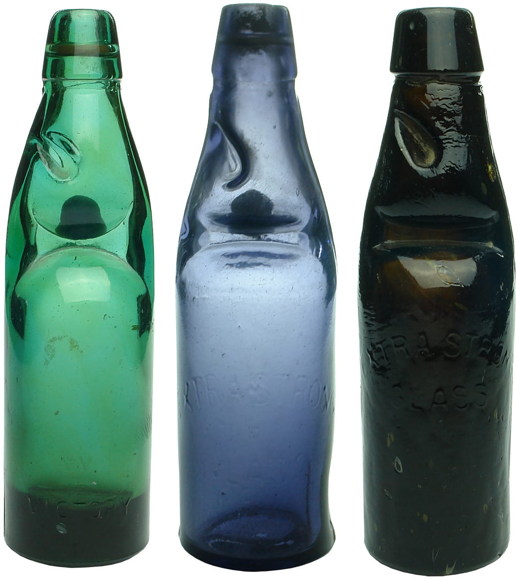 Coloured Indian Codd Marble Bottles