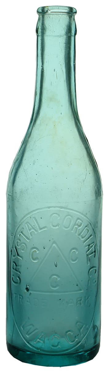 Crystal Cordial Wagga Crown Seal Soft Drink Bottle