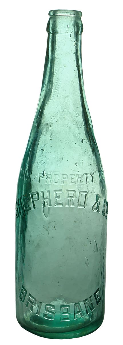 Shepherd Brisbane Vintage Crown Seal Soft Drink Bottle