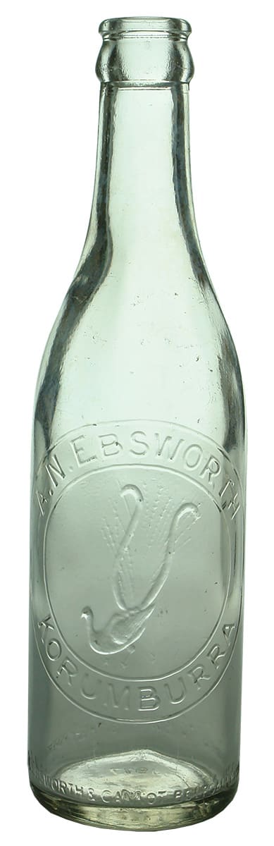 Ebsworth Korumburra Lyrebird Crown Seal Soft Drink Bottle