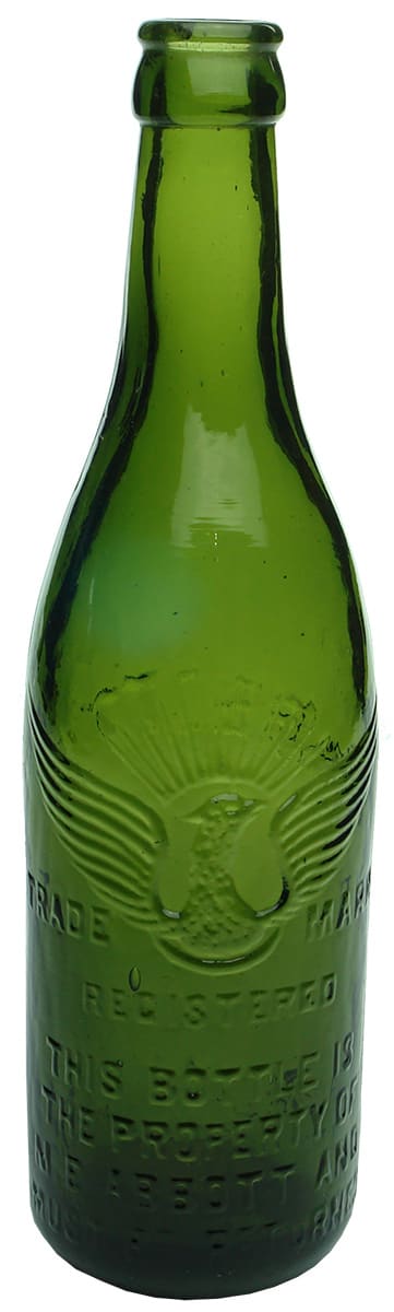 Abbott's Tasmania Phoenix Green Glass Crown Seal Bottle