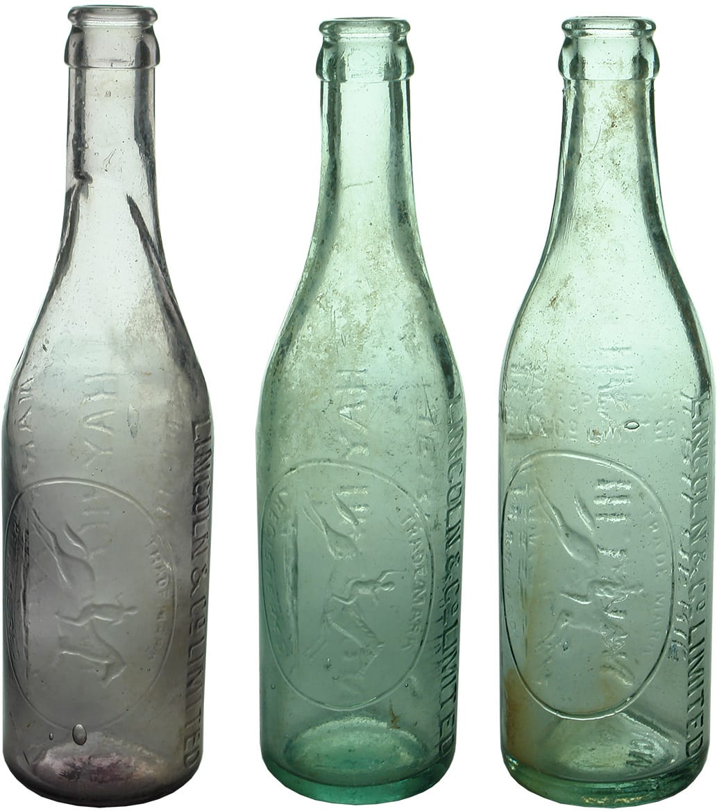 Lincoln Stockman Crown Seal Soft Drink Bottles