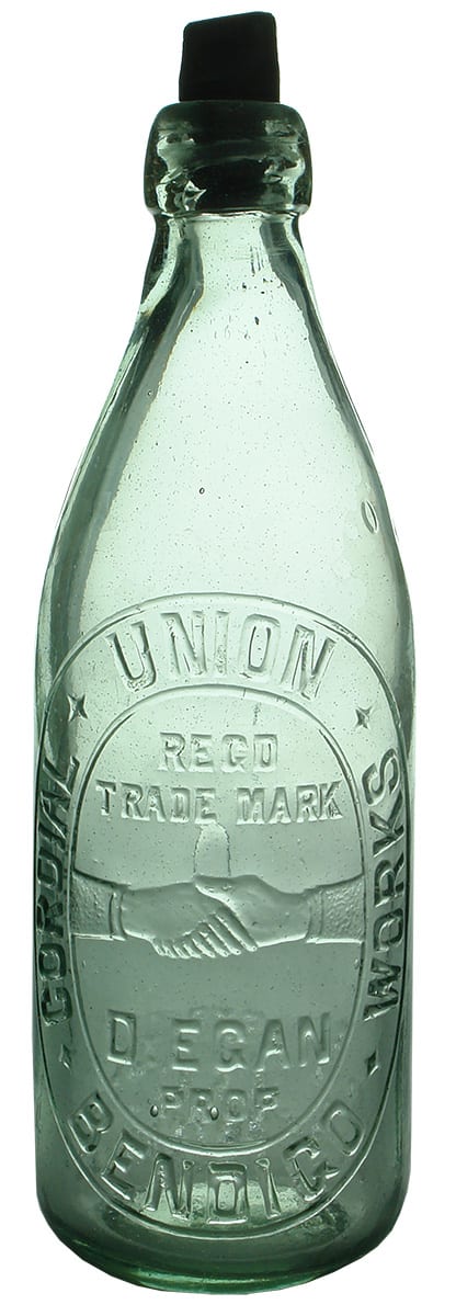 Union Cordial Works Bendigo Egan Internal Thread Bottle