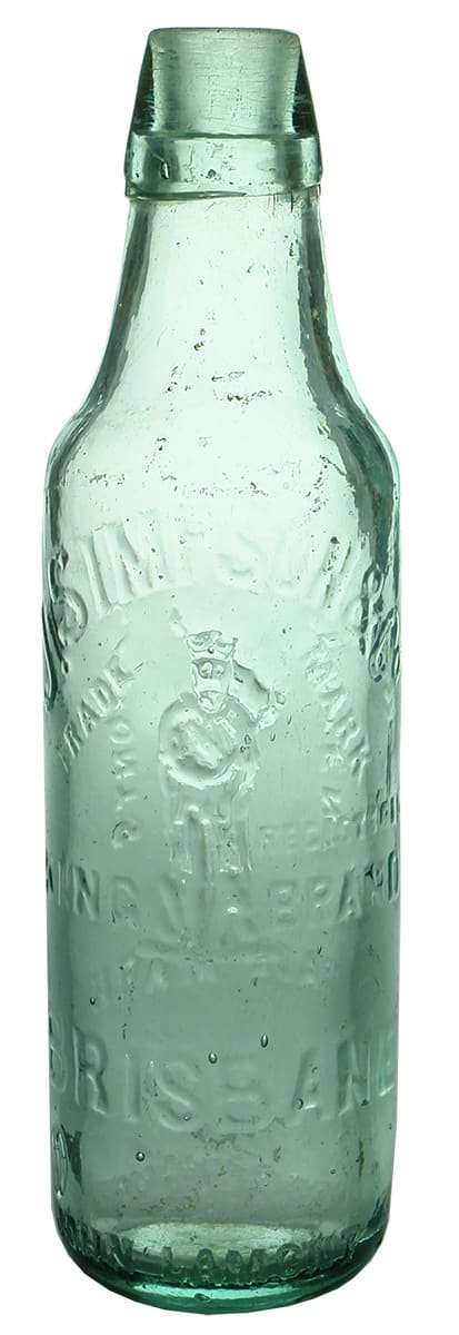Simpson Brisbane King Antique Lamont Patent Bottle