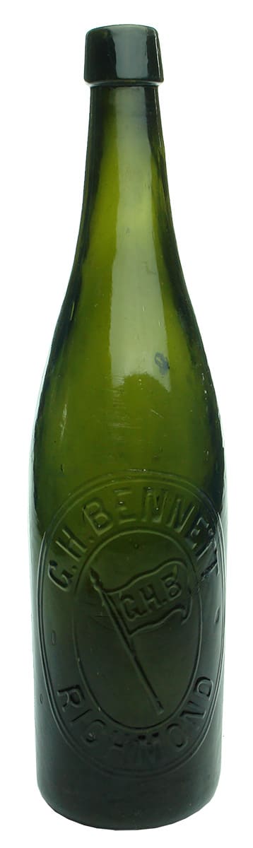 Bennett Richmond Green Glass Beer Bottle