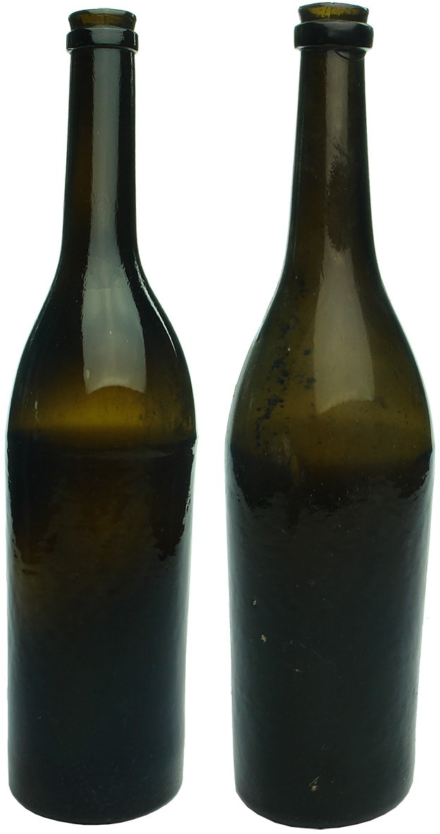 Antique Black Glass Bottles