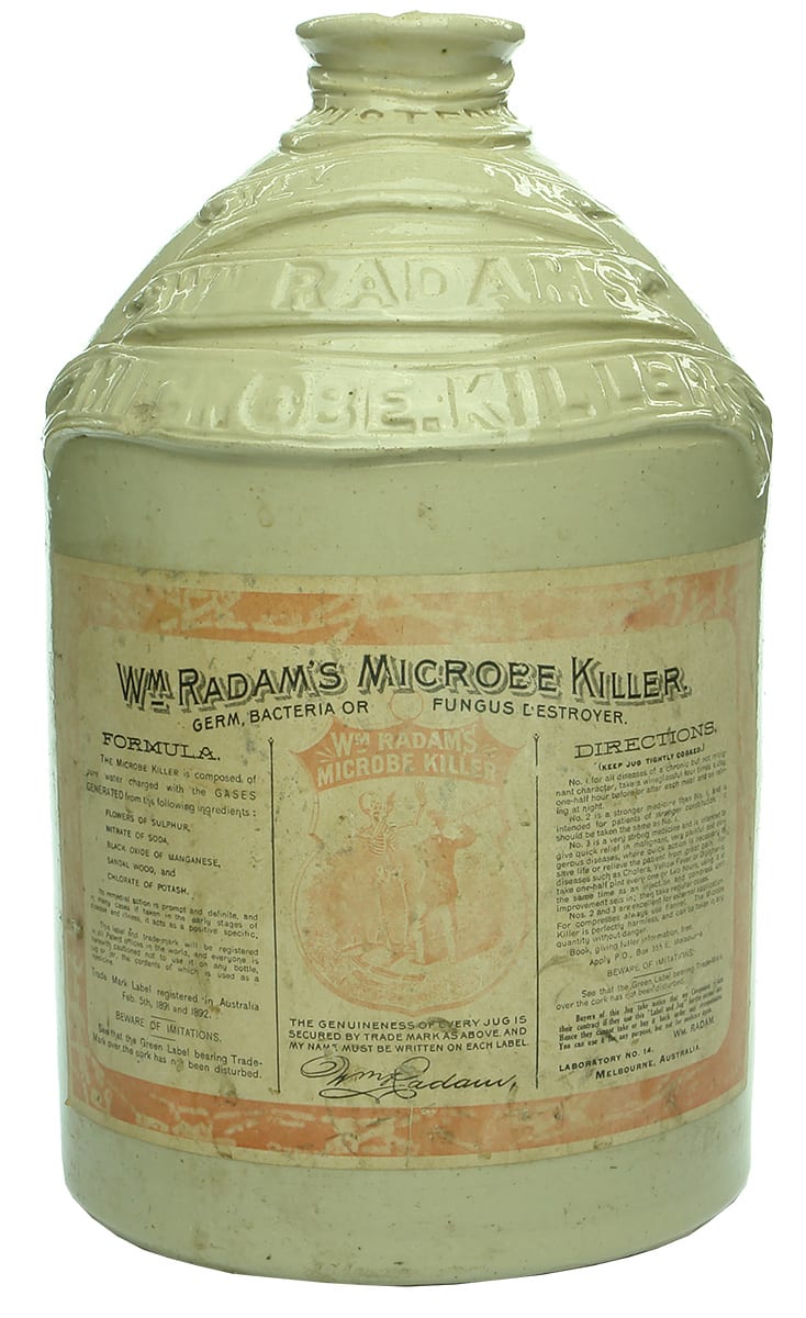 Radams Microbe Killer Demijohn Original Label