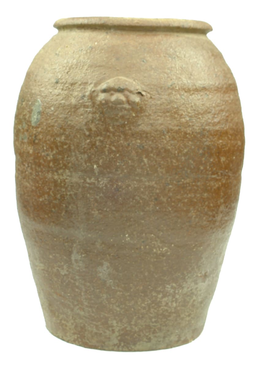 Large Stoneware Round Jar