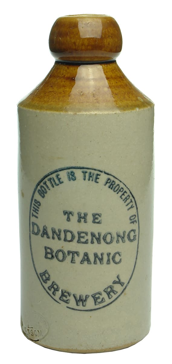 Dandenong Botanic Brewery Stoneware Ginger Beer Bottle