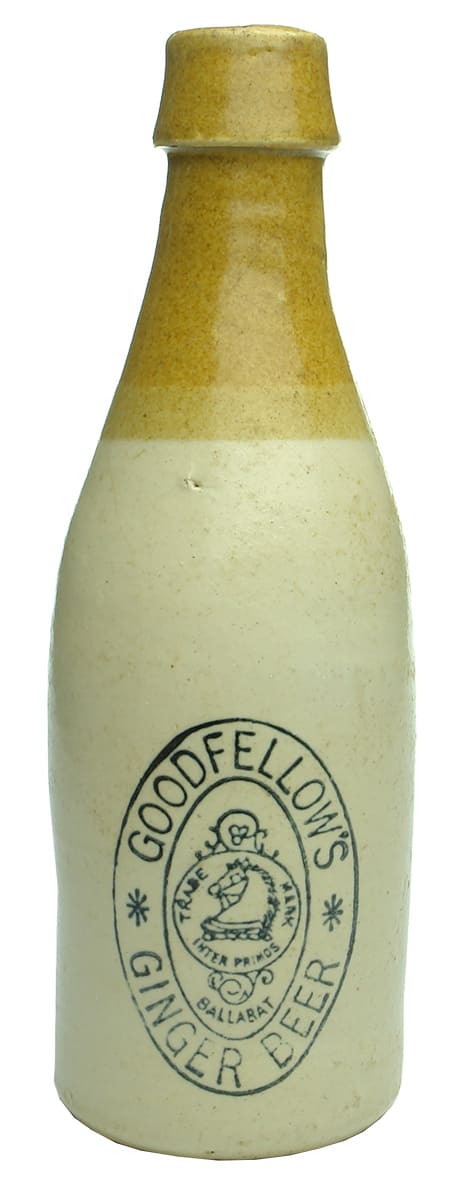 Goodfellow's Ballarat Horse Head Ginger Beer Bottle