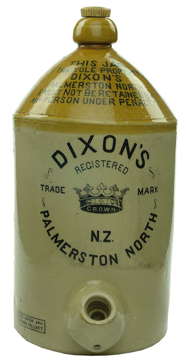 Dixon's Palmerston North Crown Stoneware Demijohn