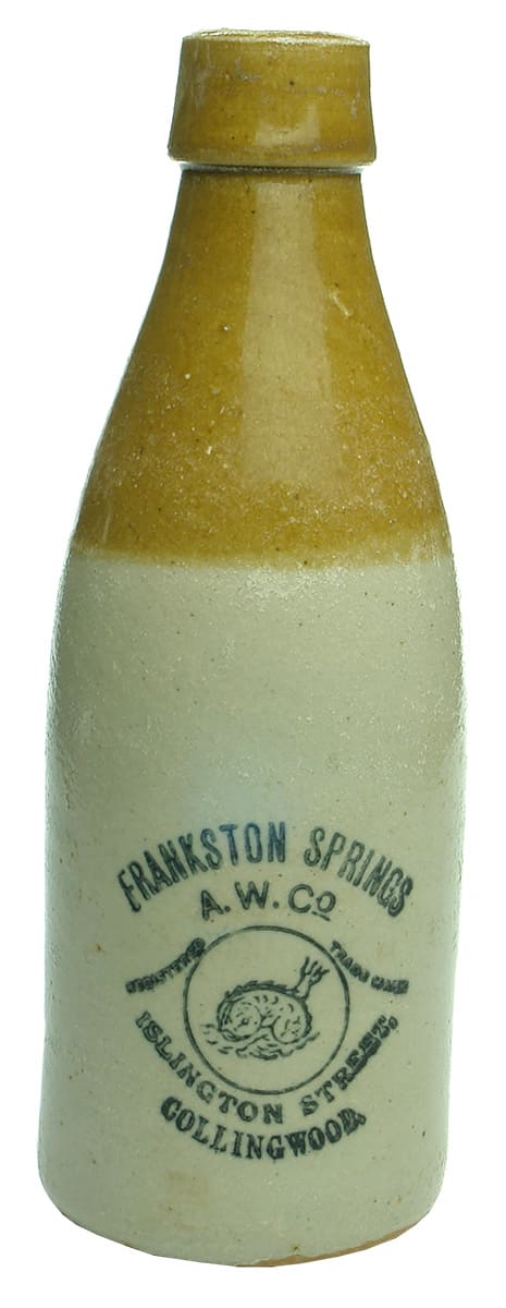 Frankston Springs Collingwood Dolphin GInger Beer Bottle