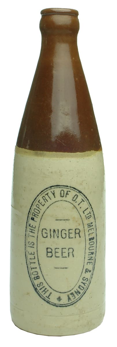 OT Melbourne Sydney Crown Seal Ginger Beer Bottle