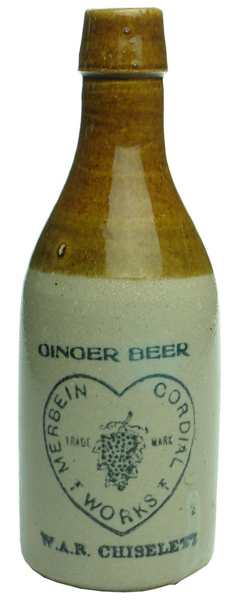 Merbein Cordial Works Grapes Ginger Beer Bottle
