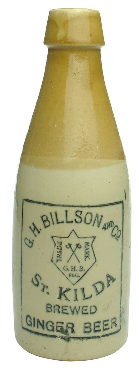 Billson St Kilda Axes Stoneware Ginger Beer Bottle