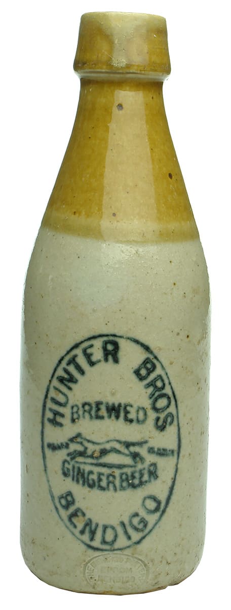 Hunter Bros Bendigo Greyhound Ginger Beer Bottle