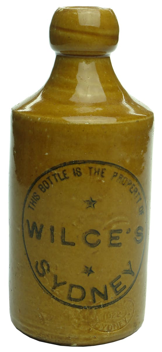 Wilce's Sydney Stoneware Ginger Beer Bottle