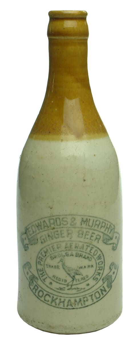 Edwards Murphy Rockhampton Brolga Stoneware Bottle