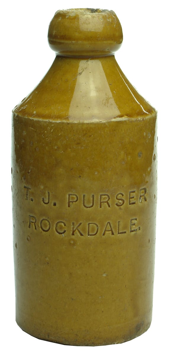 Purser Rockdale Impressed Stoneware Ginger Beer Bottle