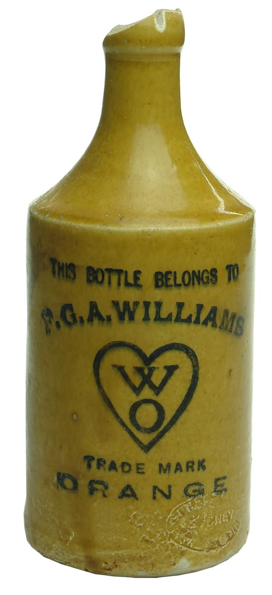 Williams Orange Love Heart Stoneware Ginger Beer