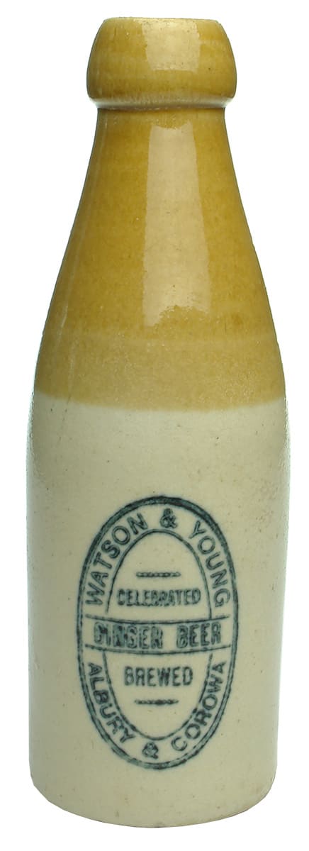 Watson Young Albury Corowa Internal Thread Ginger Beer Bottle