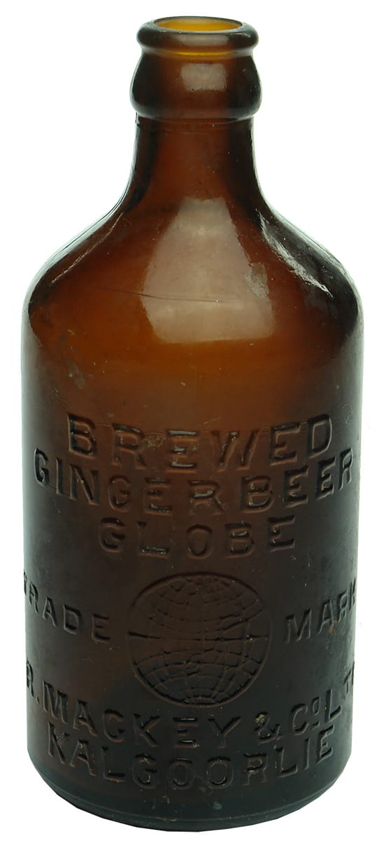 Mackey Kalgoorlie Globe Amber Glass Ginger Beer