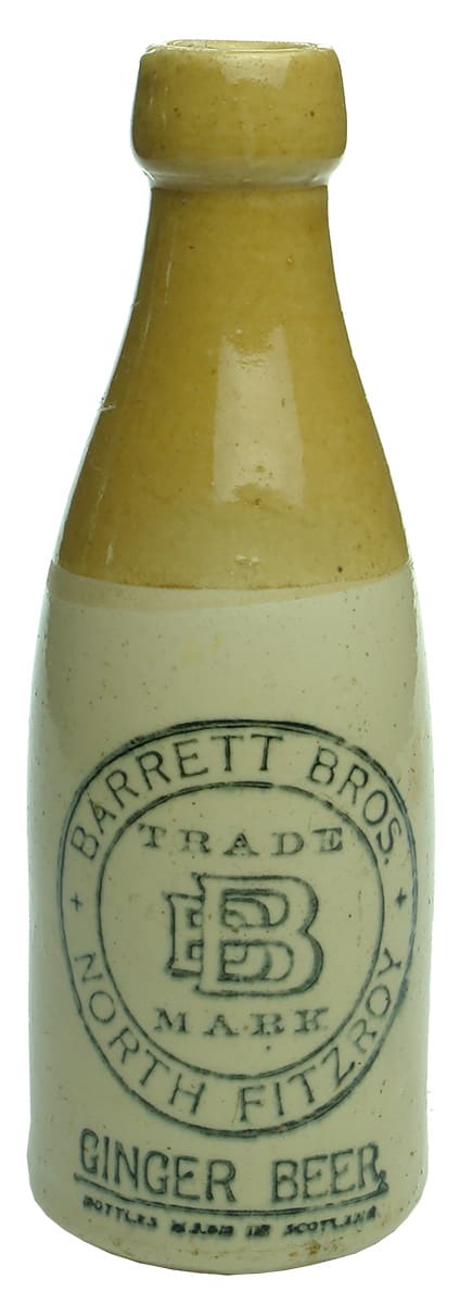 Barrett Bros North Fitzroy Internal Thread Ginger Beer Bottle