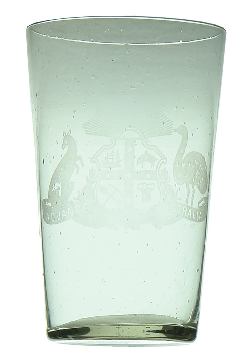 Australian Coat of Arms etched glass