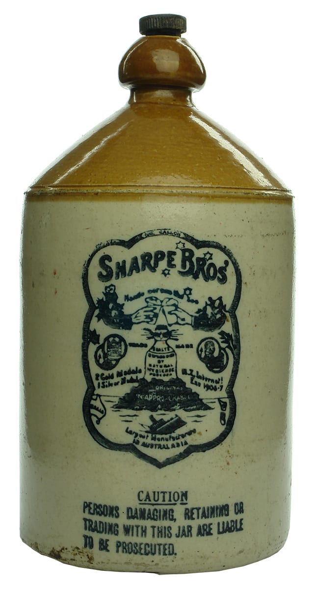 Sharpe Brothers Health Beverages Stoneware Demijohn