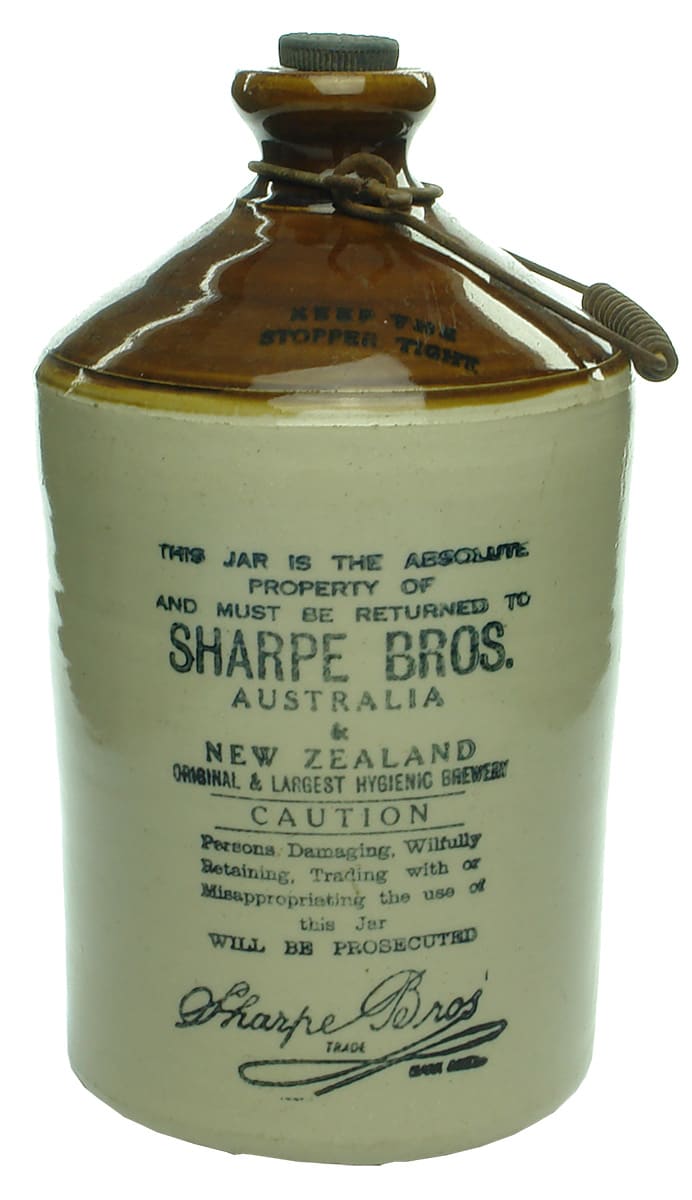 Sharpe Brothers Health Beverages Stoneware Demijohn