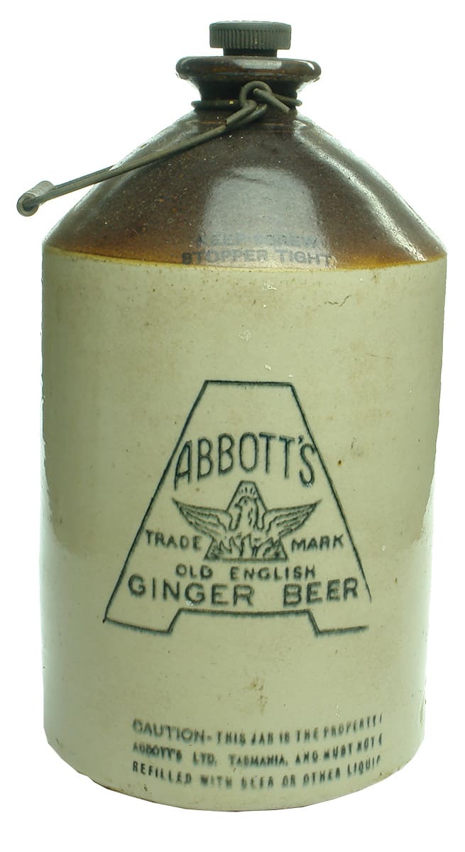 Abbotts Celebrated Ginger Beer Tasmania Stone Demijohn