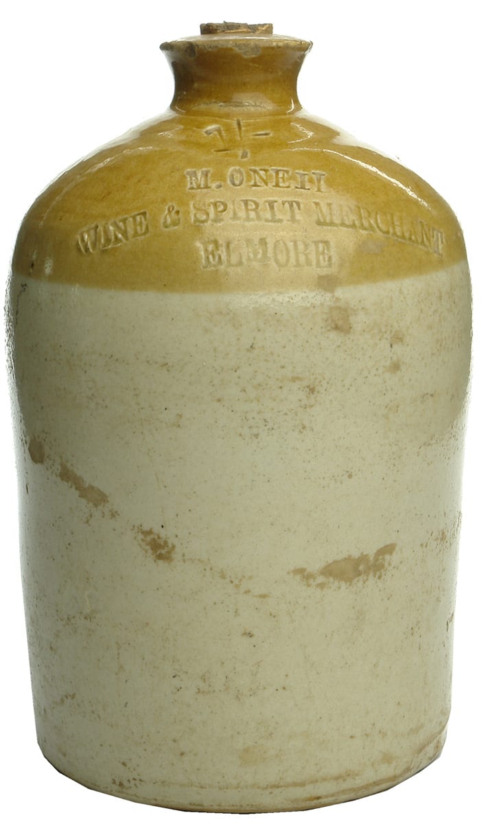 ONeil Elmore Impressed Stoneware Demijohn Jar