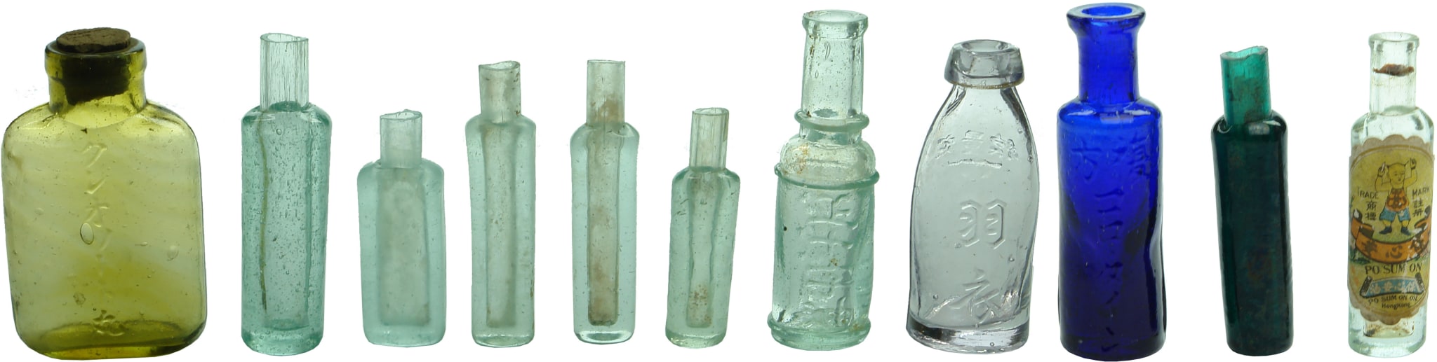 Antique Tiny Miniature Glass Bottles