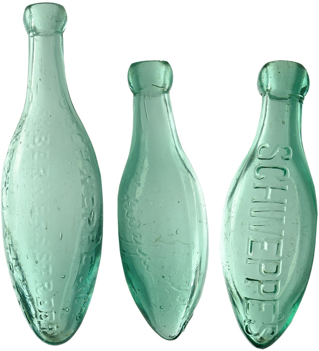 Antique Torpedo Soda Soft Drink Bottles