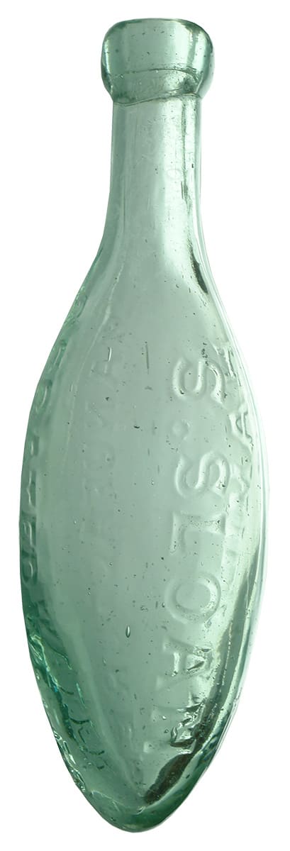 Sloan Aerated Water Manufacturer Hamilton Antique Torpedo Bottle