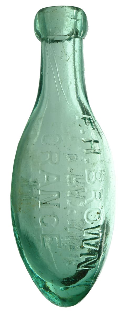 Brown Orange Antique Torpedo Bottle