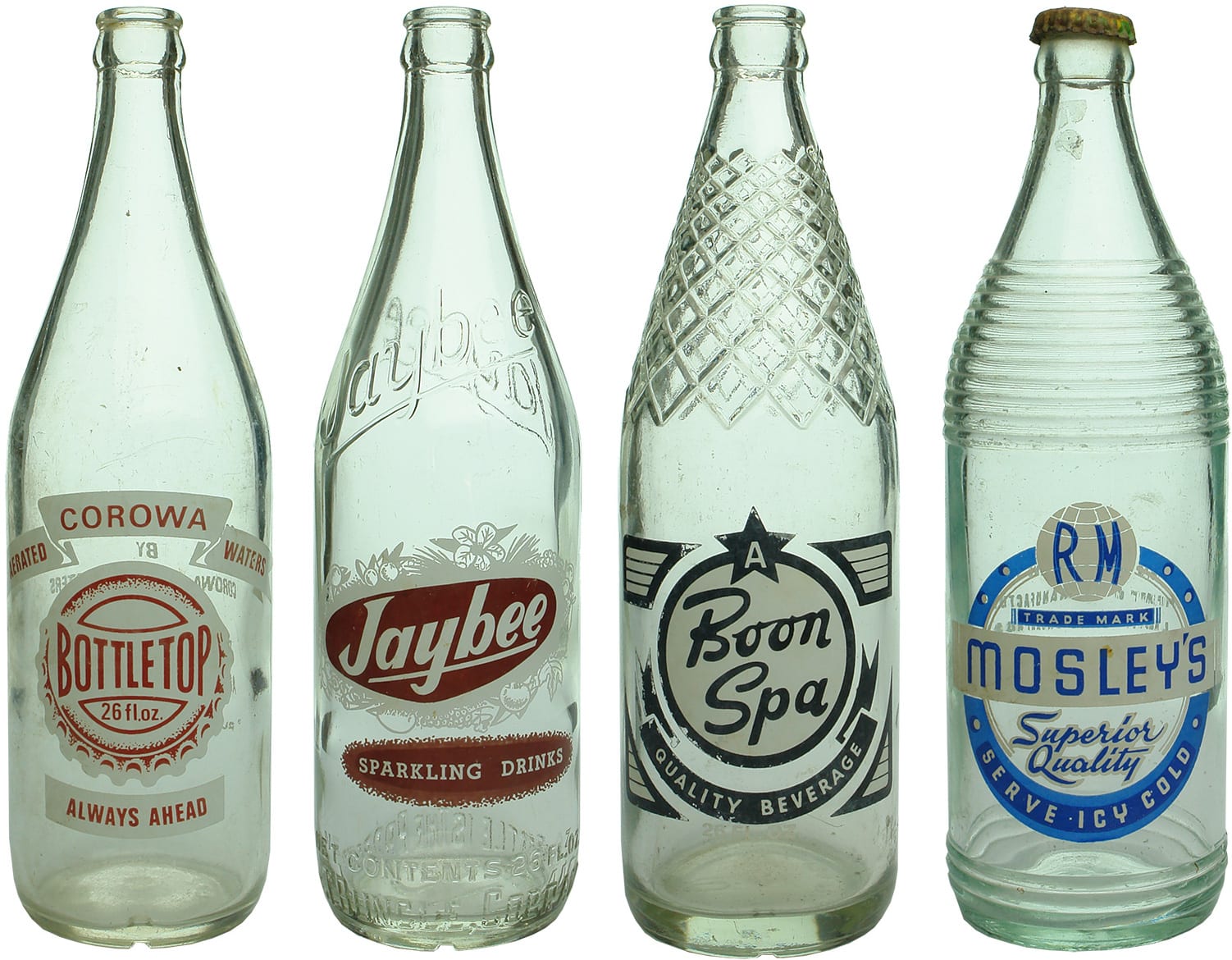Vintage Ceramic Label Pyro Soft Drink Bottles
