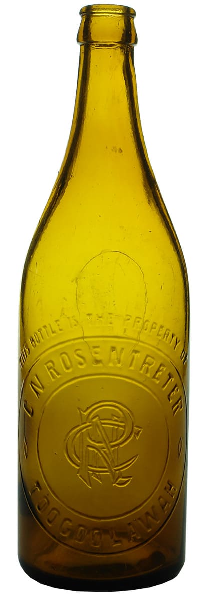 Rosentretor Toogoolawah Amber Crown Seal Soft Drink Bottle