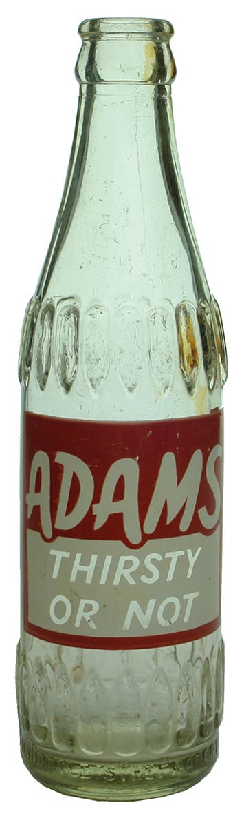 Adams Broken Hill Ceramic Label Soft Drink Bottle