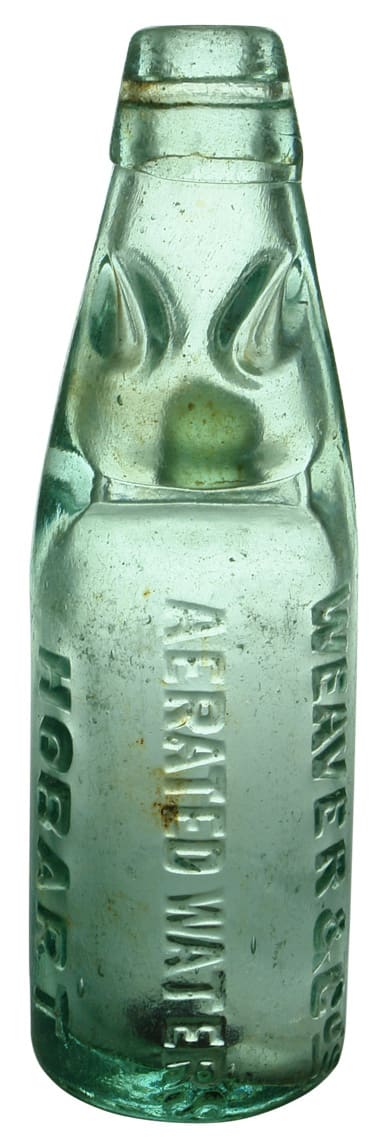 Weaver Aerated Waters Hobart Codd Marble Bottle