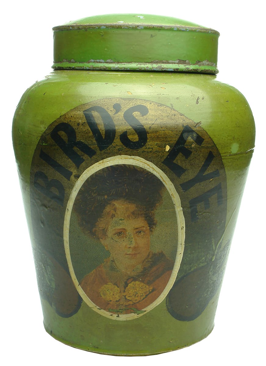 Bird's Eye Tobacco Jar Antique